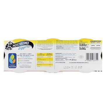 NOSTROMO TONNO LEGGERO ALL'OLIO EXTRAVERGINE DI OLIVA + OLIO AI SEMI DI LINO 3X60GR - immagine 2
