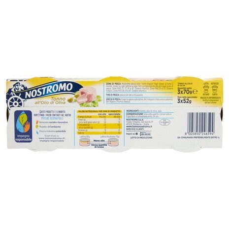 NOSTROMO TONNO OLIO D'OLIVA 3X70GR - immagine 2