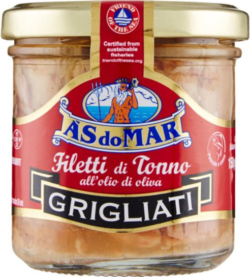 ASDOMAR FILETTO DI TONNO GRIGLIATI OLIO DI OLIVA 150GR