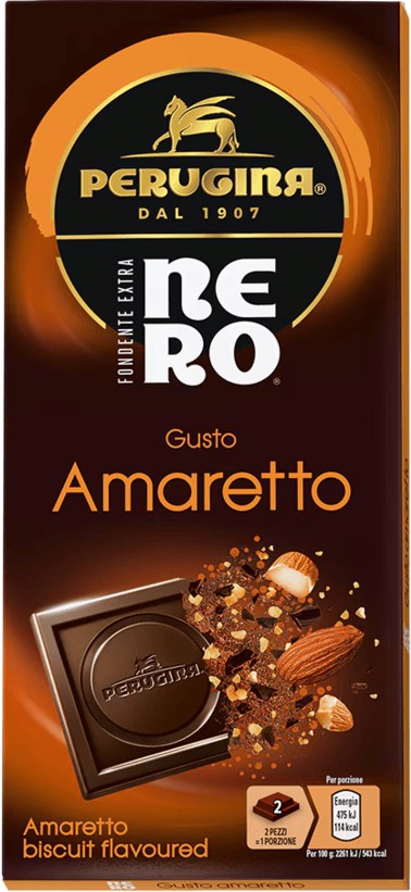 PERUGINA NERO TAVOLETTA FONDENTE ALL'AMARETTO 85GR