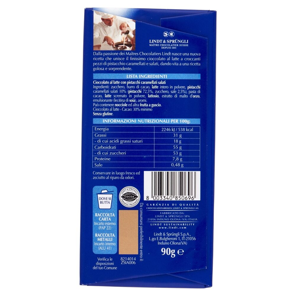 LINDT TAVOLETTA PISTACCHIO 90GR - immagine 2