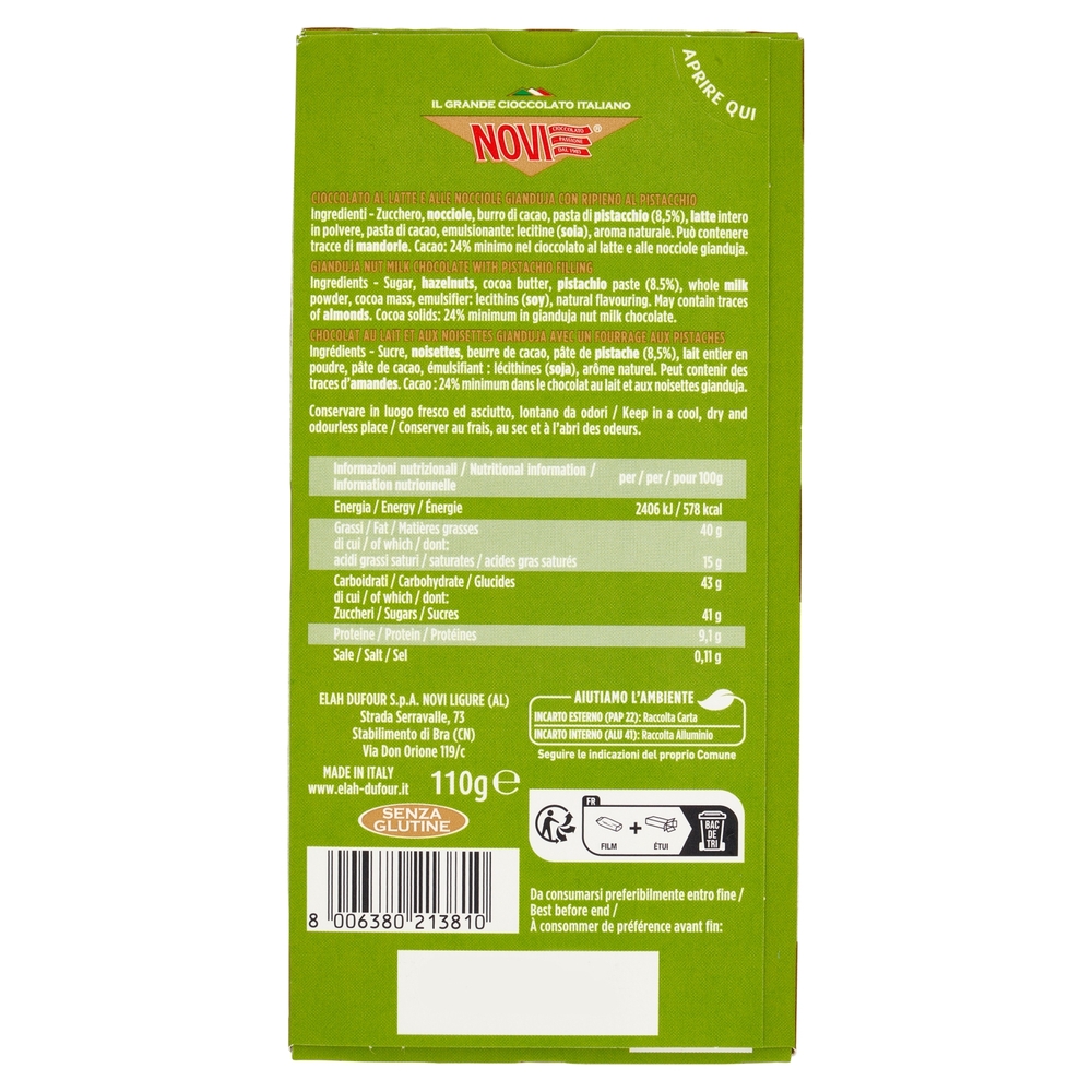 NOVI TAVOLETTA CREMINO PISTACCHIO 110GR - immagine 2