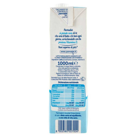 PARMALAT LATTE PARZIALMENTE SCREMATO BONTA' E LINEA BRIK UHT 1L - immagine 2