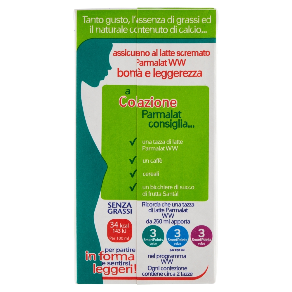 PARMALAT LATTE SCREMATO WEIGHT WATCHERS BRIK UHT 500ML - immagine 2