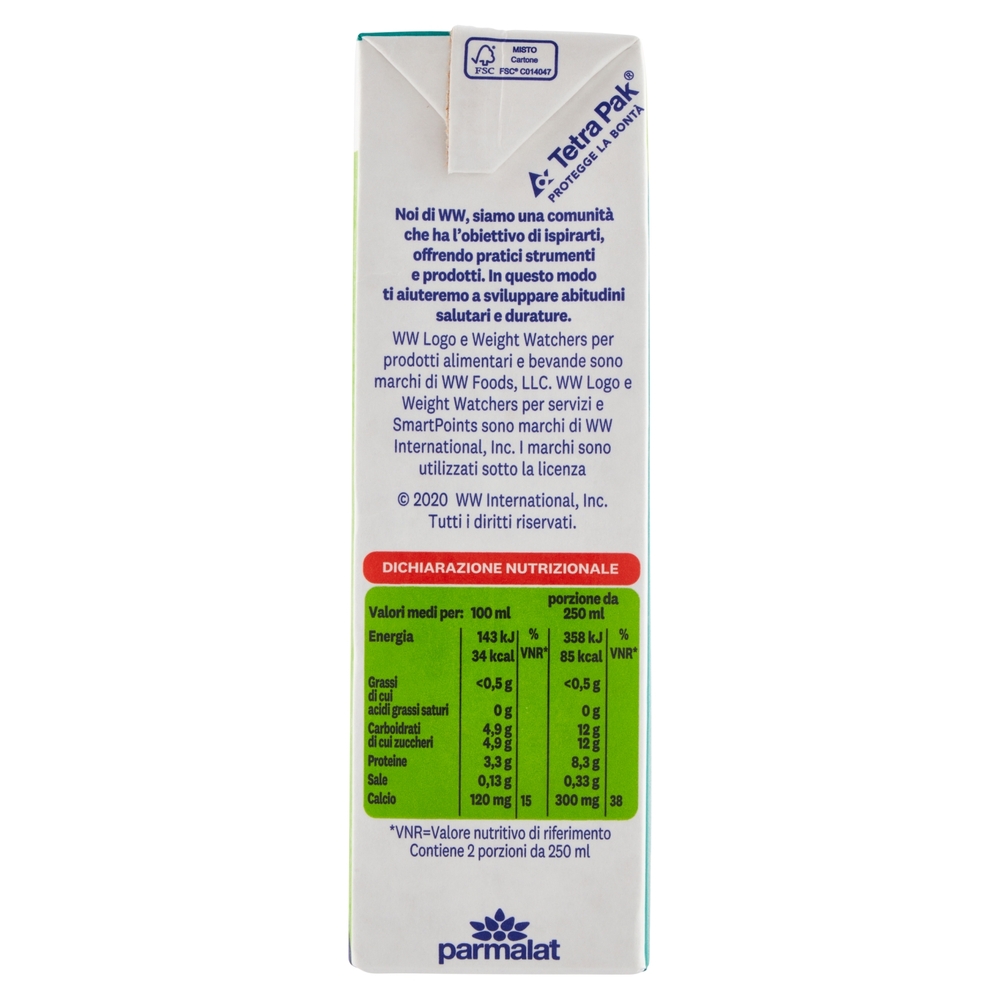 PARMALAT LATTE SCREMATO WEIGHT WATCHERS BRIK UHT 500ML - immagine 4