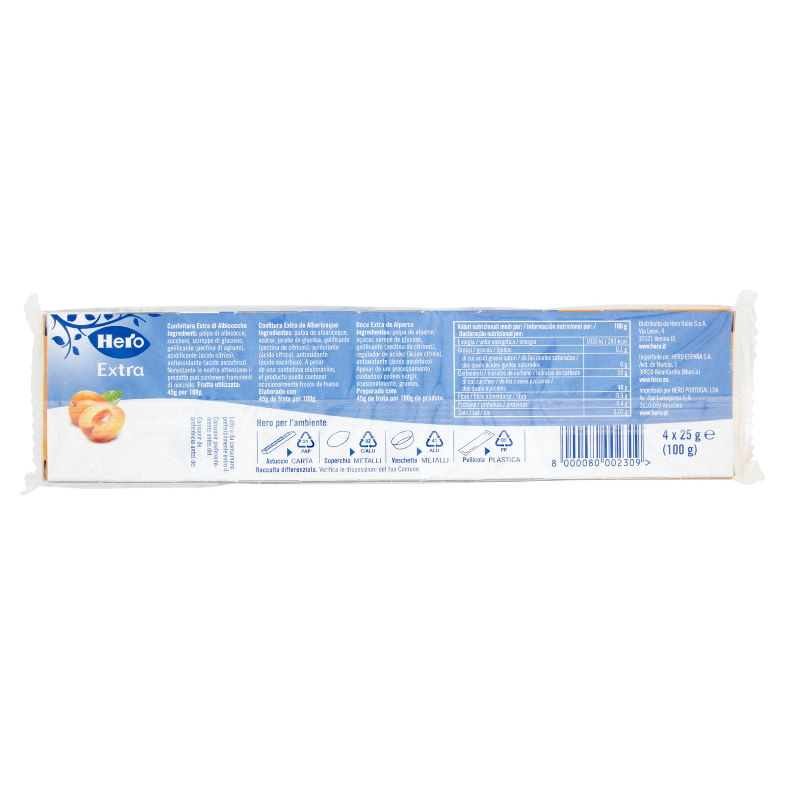 HERO CONFETTURA POKER ALBICOCCA 4X25GR - immagine 2
