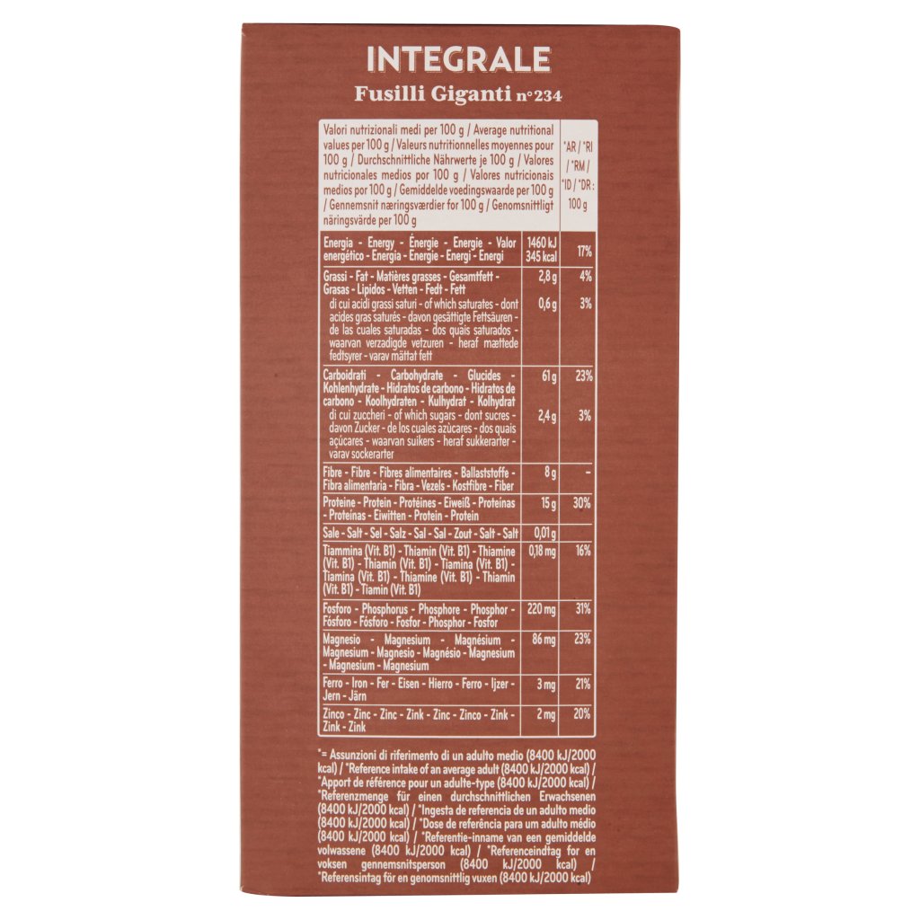 DE CECCO FUSILLI GIGANTI N. 234 INTEGRALI 500 GR - immagine 3
