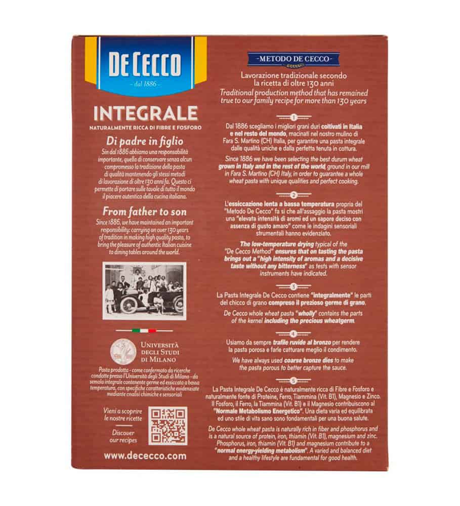 DE CECCO FUSILLI GIGANTI N. 234 INTEGRALI 500 GR - immagine 8