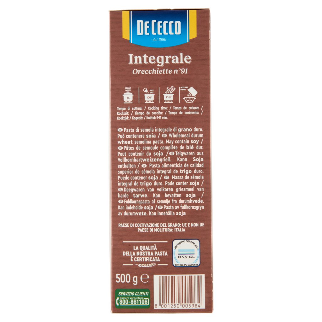 DE CECCO ORECCHIETTE N. 91 INTEGRALI 500 GR - immagine 3