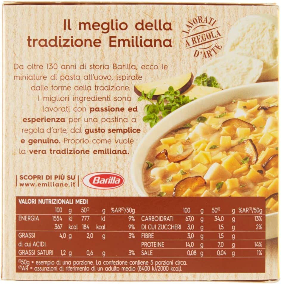 BARILLA EMILIANE QUADRETTI ALL'UOVO 275 GR - immagine 2