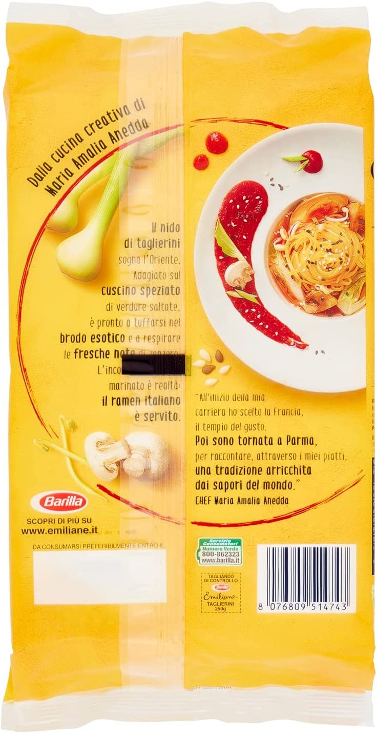 BARILLA EMILIANE TAGLIERINI ALL'UOVO 250 GR - immagine 3