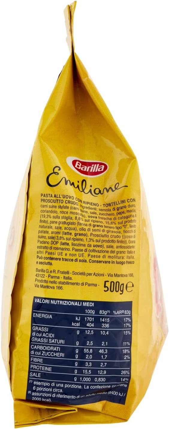 BARILLA EMILIANE TORTELLINI CON PROSCIUTTO CRUDO 500 GR - immagine 3