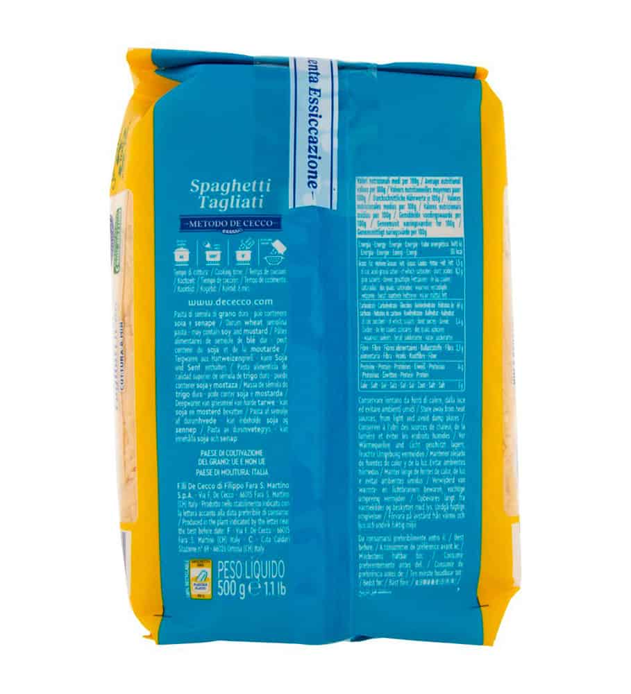 DE CECCO SPAGHETTI TAGLIATI N. 86 500 GR - immagine 6