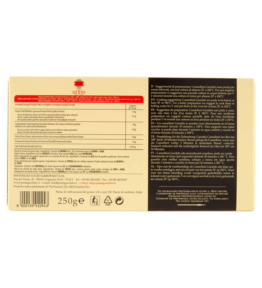 GAROFALO CANNELLONI SEMOLA N. 8-46 250 GR - immagine 5