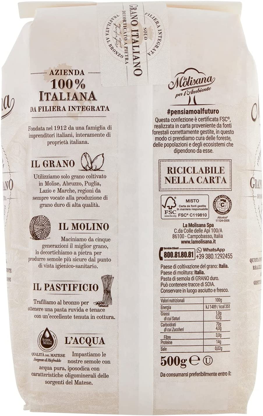 LA MOLISANA FUSILLI N. 22 500 GR - immagine 2