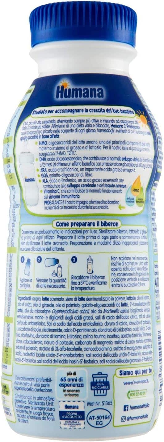 HUMANA 2 LATTE LIQUIDO BOTTIGLIA 470 ML - immagine 2