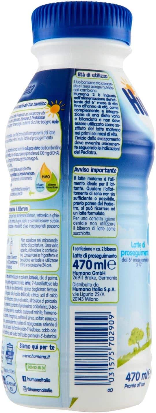 HUMANA 2 LATTE LIQUIDO BOTTIGLIA 470 ML - immagine 3