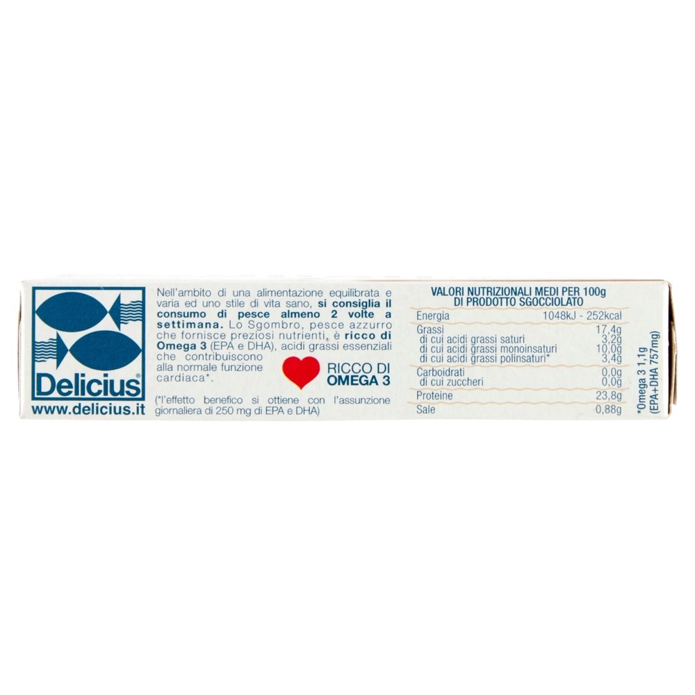 DELICIUS FILETTI DI SGOMBRO GRIGLIATO ALL'OLIO DI OLIVA 90GR - immagine 5