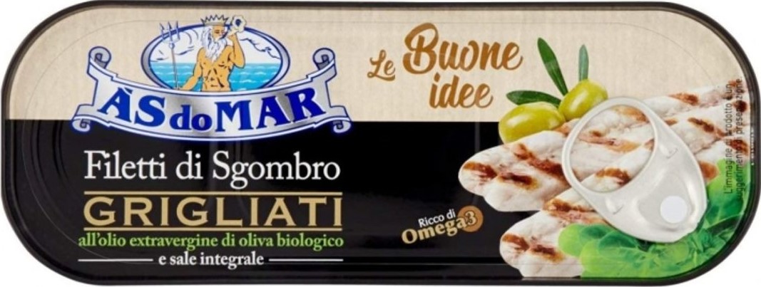 ASDOMAR FILETTI DI SGOMBRO GRIGLIATI IN OLIO EXTRA VERGINE DI OLIVA 120GR