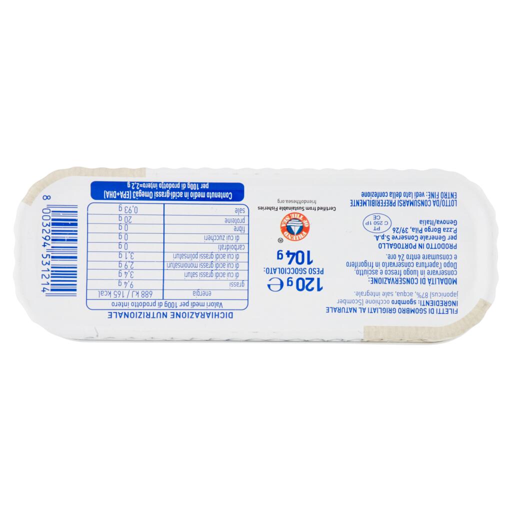 ASDOMAR FILETTI DI SGOMBRO GRIGLIATI AL NATURALE 120GR - immagine 2