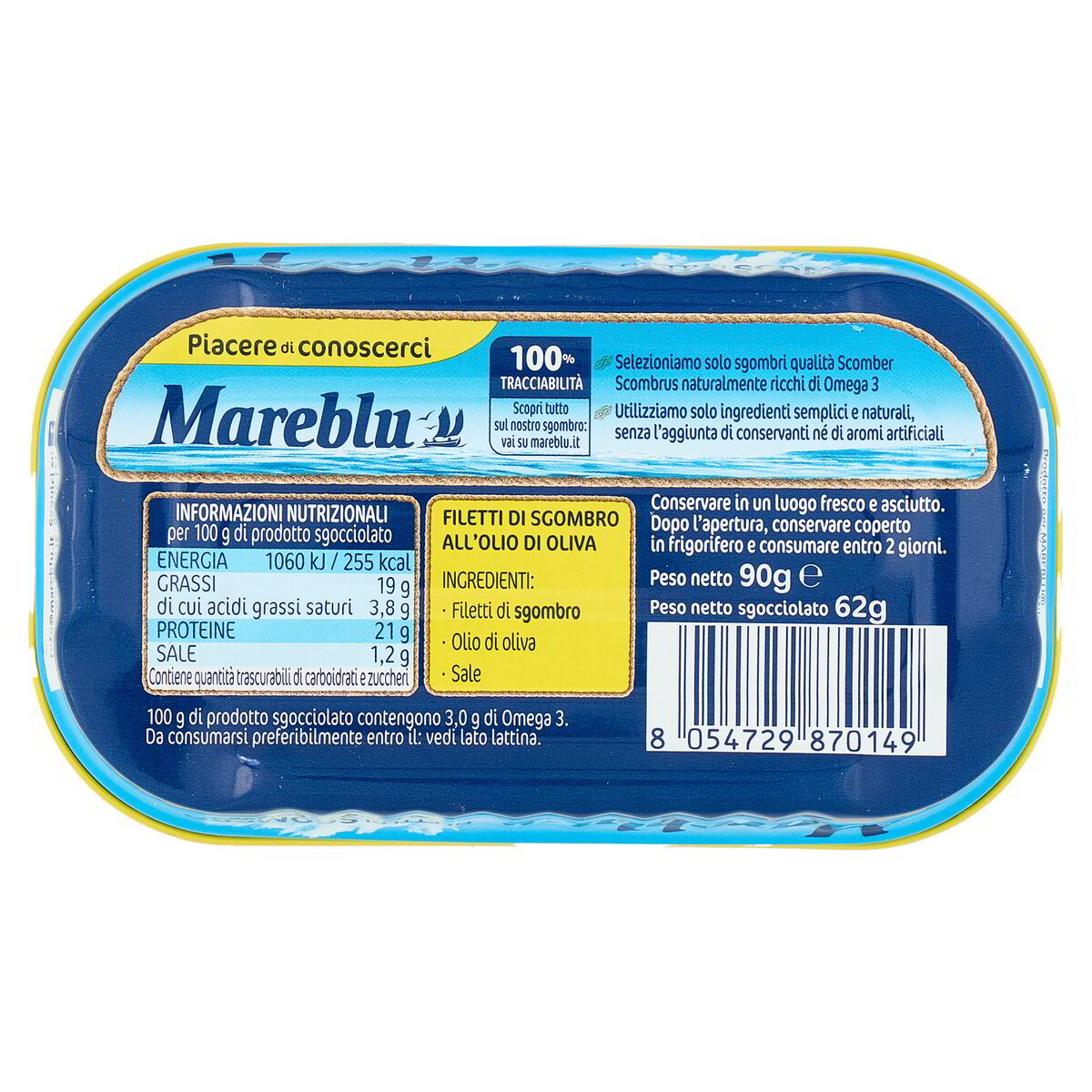 MAREBLU' FILETTI DI SGOMBRO ALL'OLIO DI OLIVA 90GR - immagine 2