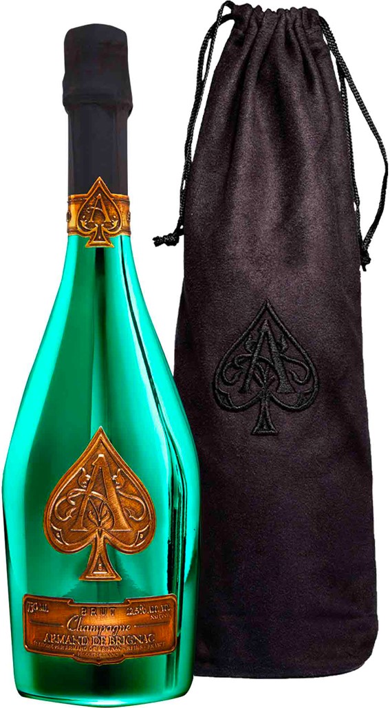 ARMAND DE BRIGNAC GREEN GOLFER VELVET BAG 75CL