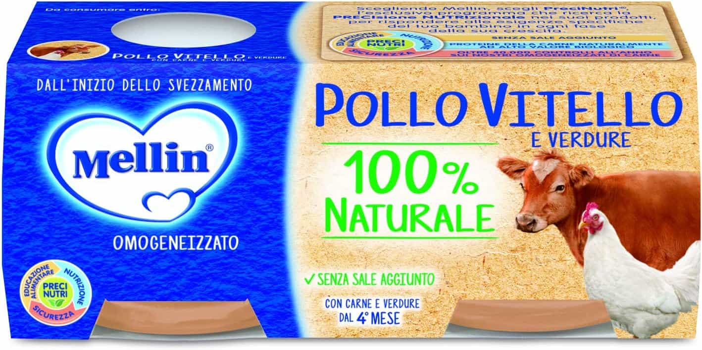 MELLIN OMOGENEIZZATO POLLO VITELLO E VERDURE 2 X 80 GR
