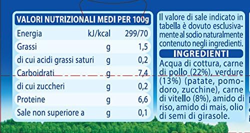 MELLIN OMOGENEIZZATO POLLO VITELLO E VERDURE 2 X 80 GR - immagine 3