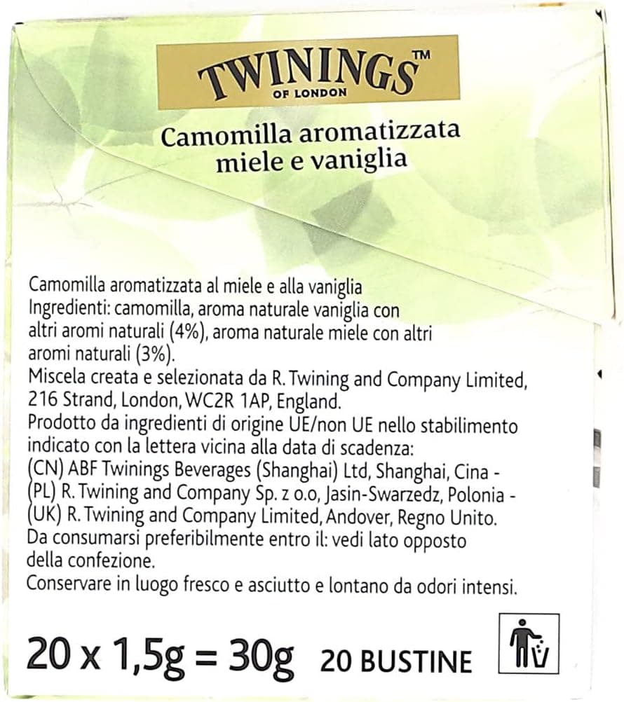 TWININGS CAMOMILLA MIELE E VANIGLIA 20 FILTRI - immagine 5