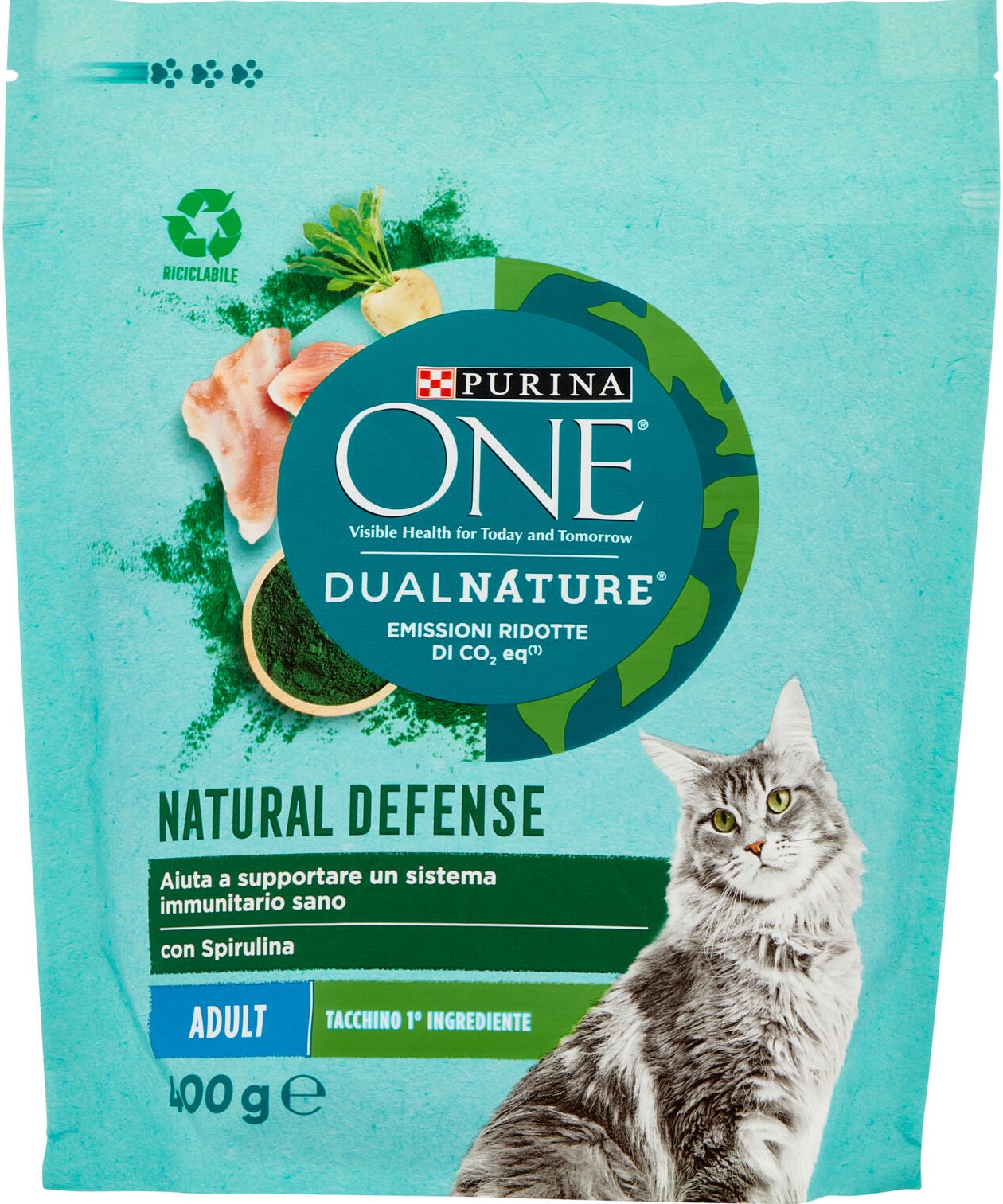 PURINA ONE DUAL NATURE ADULT TACCHINO 400GR
