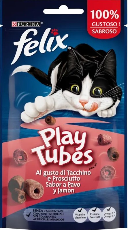 PURINA FELIX PLAYTUBES TACCHINO E PROSCIUTTO 50GR