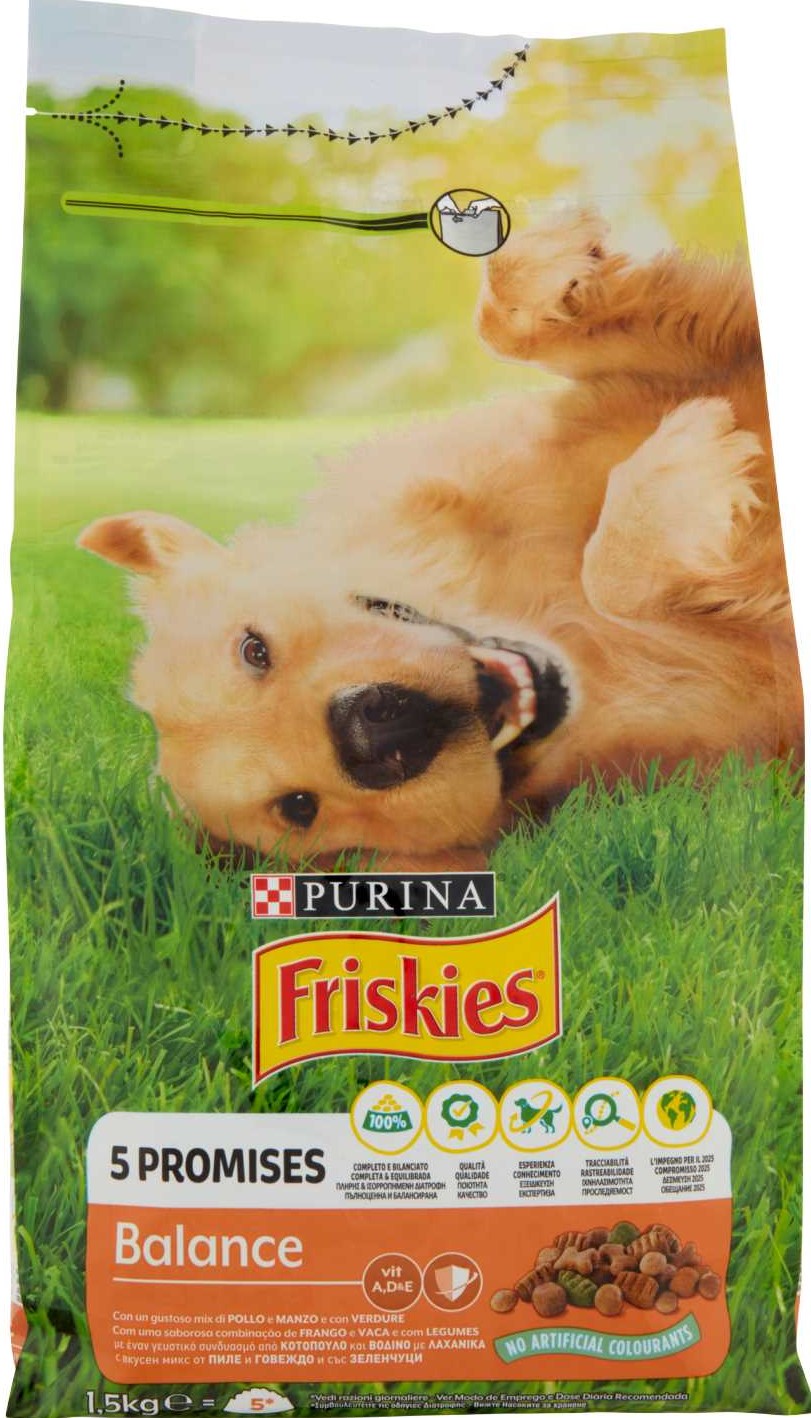 PURINA FRISKIES BALANCE POLLO, MANZO E VERDURE 1,5KG