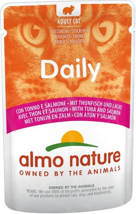 ALMO NATURE GATTO TONNO E SALMONE BUSTA 70GR