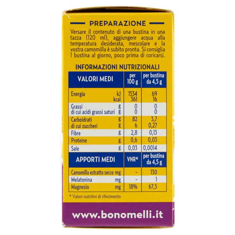 BONOMELLI CAMOMILLA SOLUBILE MELATONINA E MAGNESIO 16 BUSTINE - immagine 3