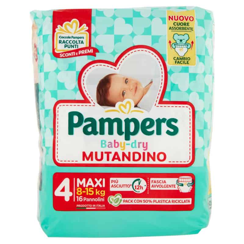 PAMPERS BABY DRY MUTANDINE MAXI 8-15 KG 16 PZ