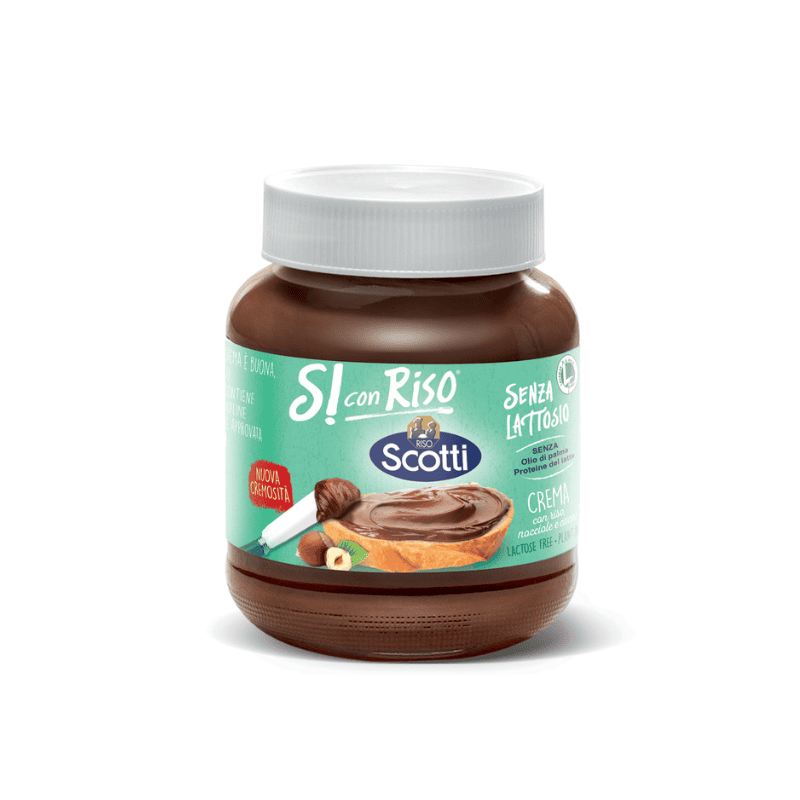 SCOTTI CREMA SPALMABILE CON RISO, NOCCIOLE E CACAO .SENZA LATTOSIO 350 GR