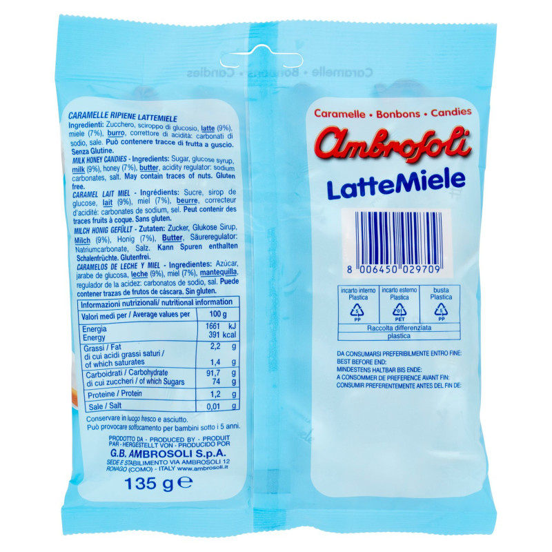 AMBROSOLI CARAMELLE LATTE & MIELE 135GR - immagine 2