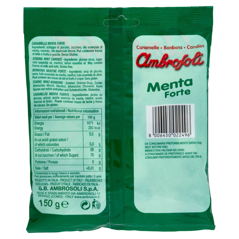 AMBROSOLI CARAMELLE MENTA FORTE 150GR - immagine 2