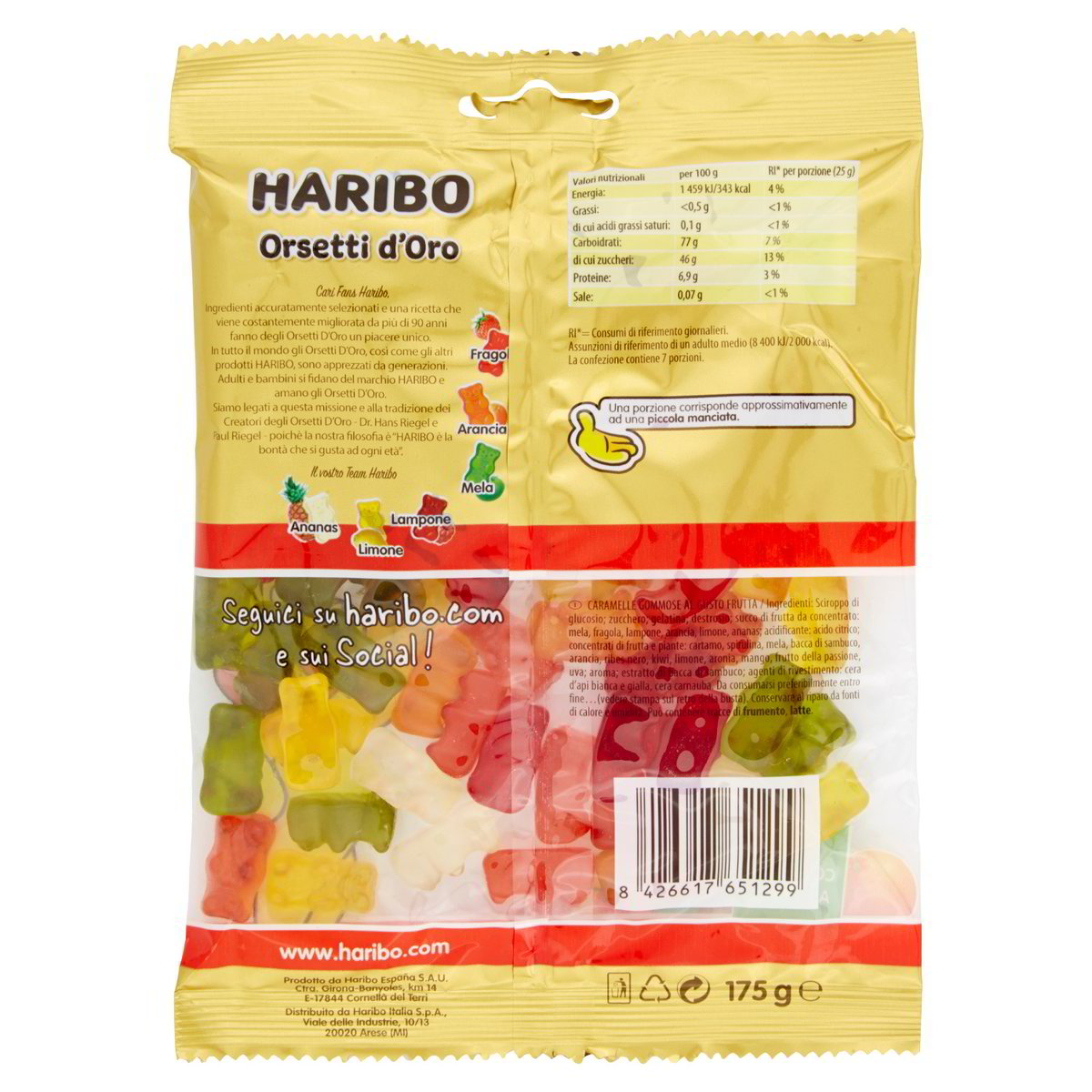 HARIBO ORSETTI D'ORO 175GR - immagine 2