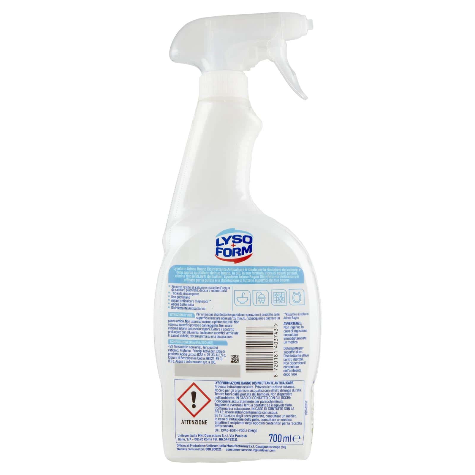 LYSOFORM SPRAY AZIONE BAGNO 700ML - immagine 2