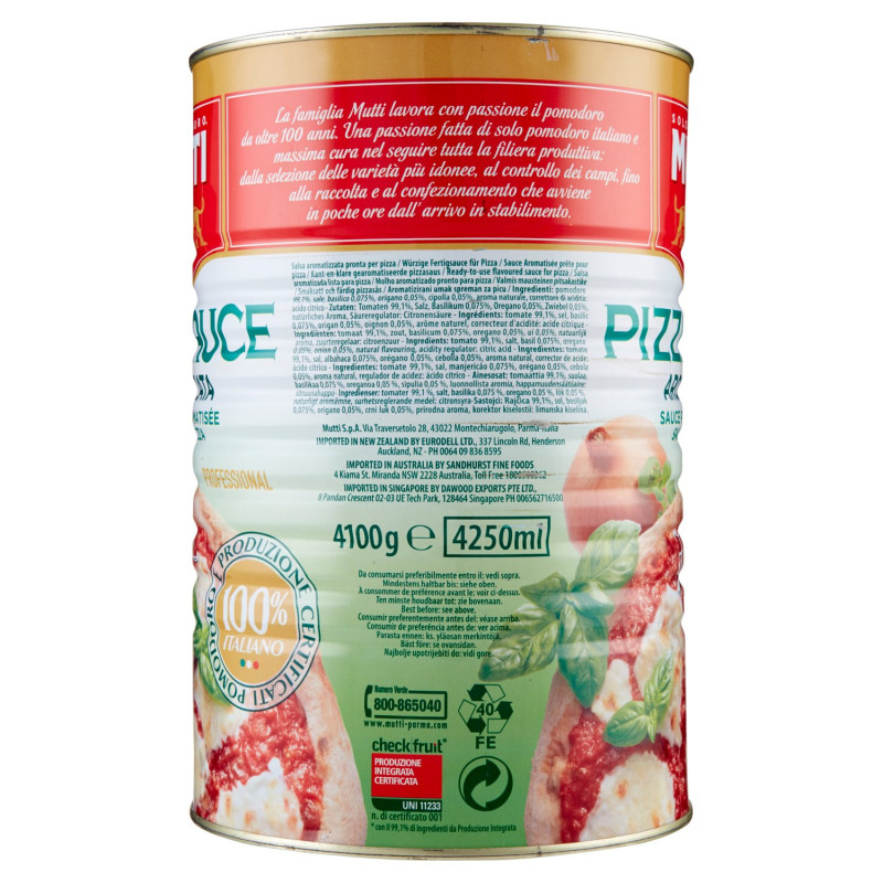 MUTTI PIZZA SAUCE AROMATIZZATA 4,1KG - immagine 3