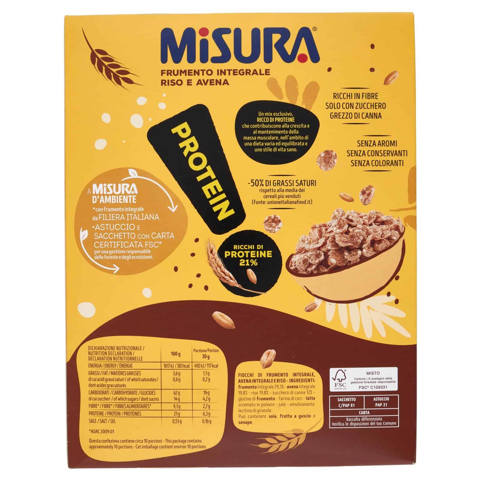 MISURA MULTIGRAIN CEREALI PROTEIN 320GR - immagine 2