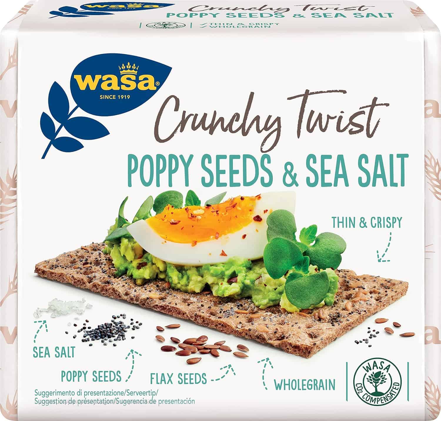 WASA CHRUNCHY TWIST CON SEMI DI LINO E PAPAVERO 245 GR
