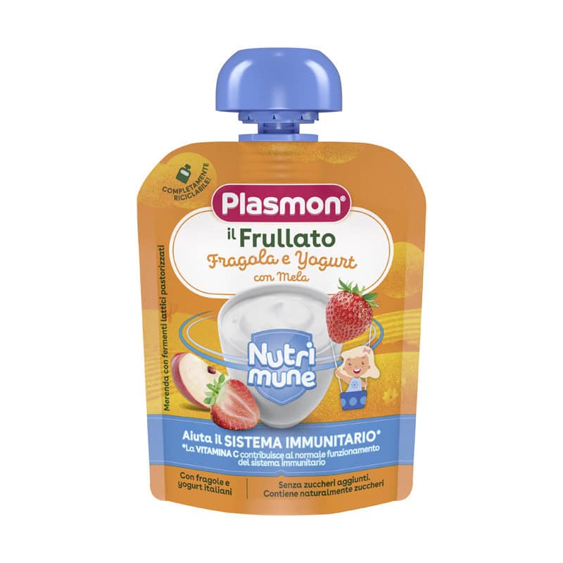 PLASMON NUTRI FRULLATO FRAGOLA CON YOGURT CON MELA 85 GR