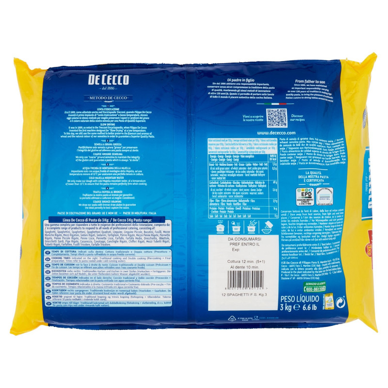DE CECCO SPAGHETTI 3KG - immagine 2