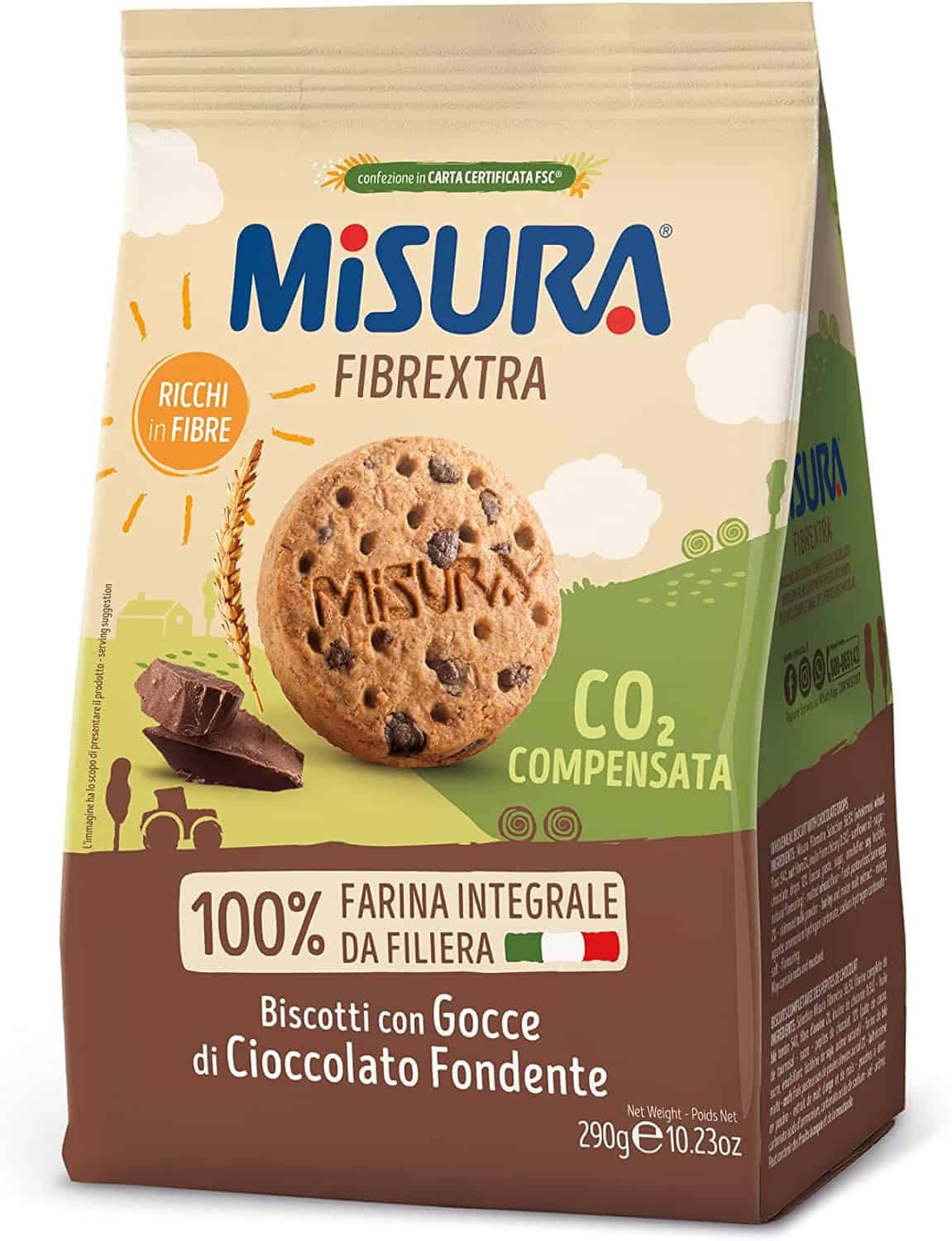 MISURA FROLLINI INTEGRALI CON GOCCE DI CIOCCOLATO FONDENTE 290 GR