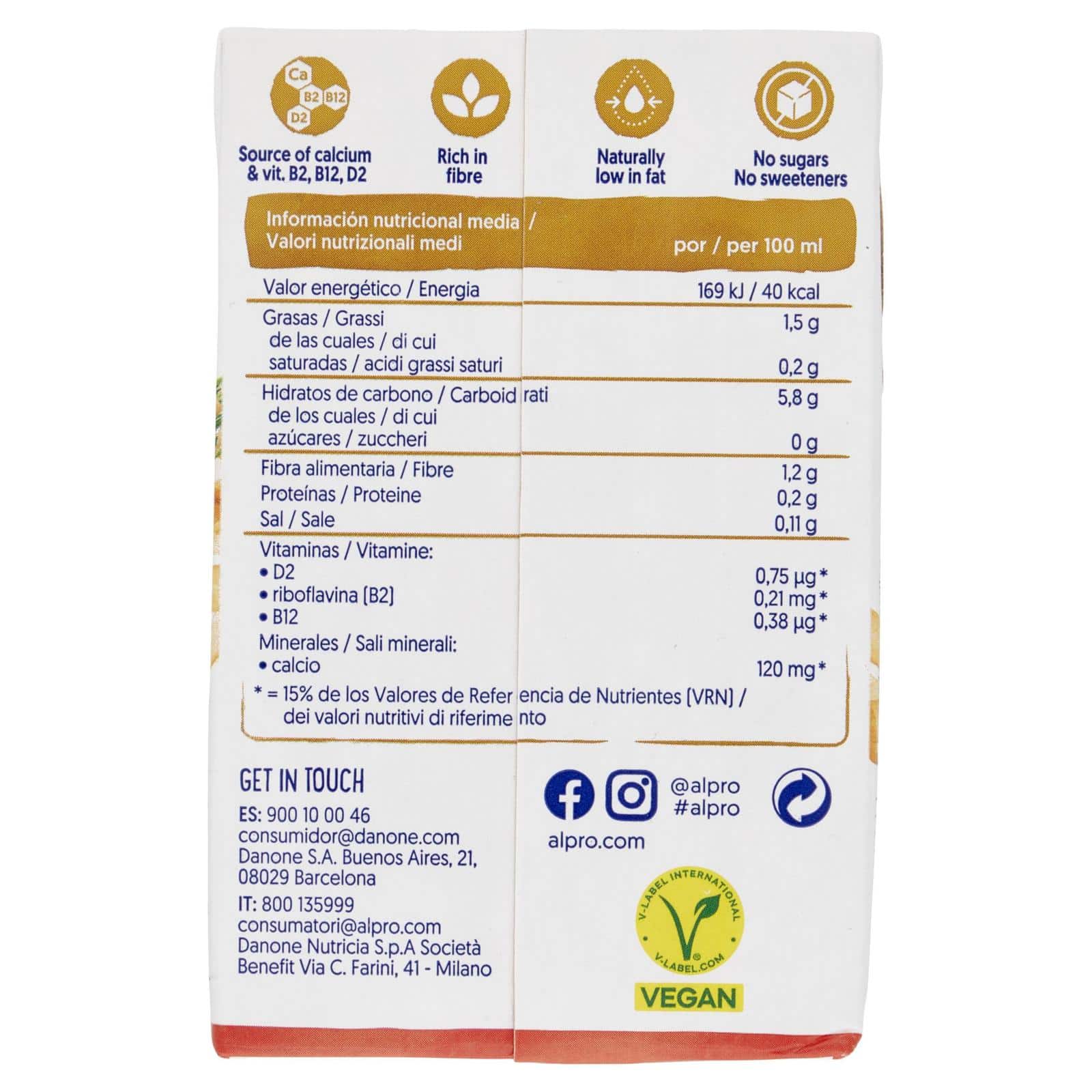 ALPRO BEVANDA AVENA SENZA ZUCCHERO 500 ML - immagine 2