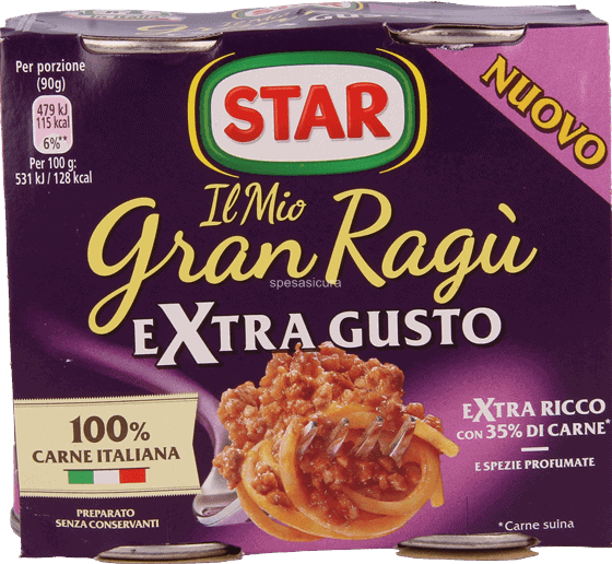 STAR GRAN RAGU' EXTRA GUSTO 2X180