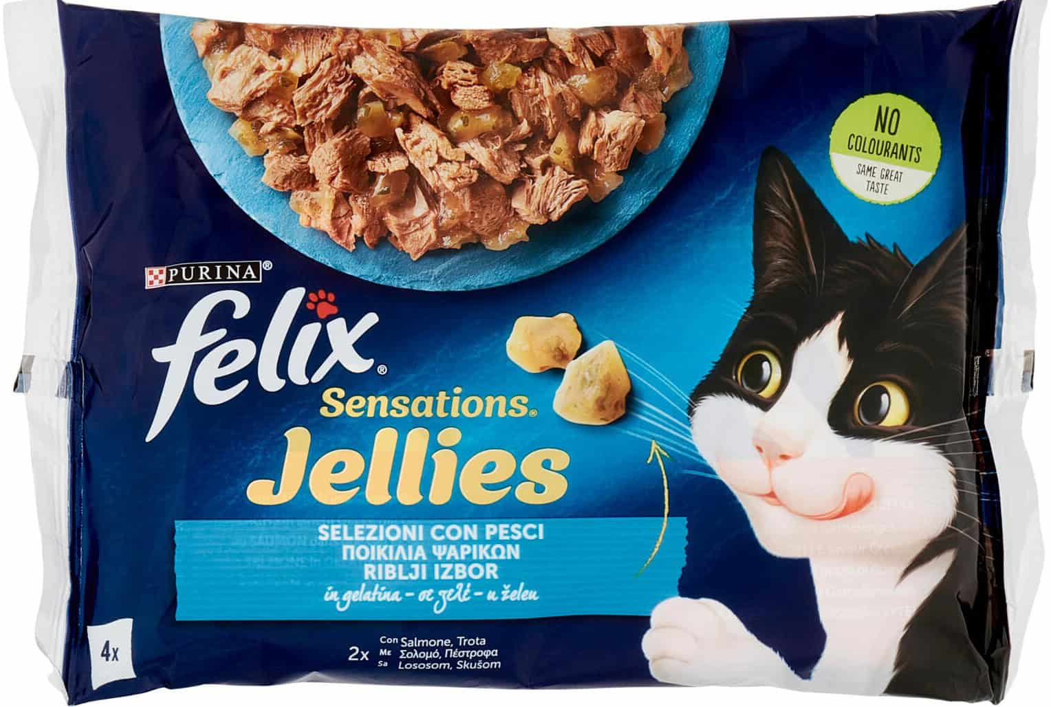 FELIX SENSATION JELLIES PESCI SALMONE E TROTA 4X85 GR.