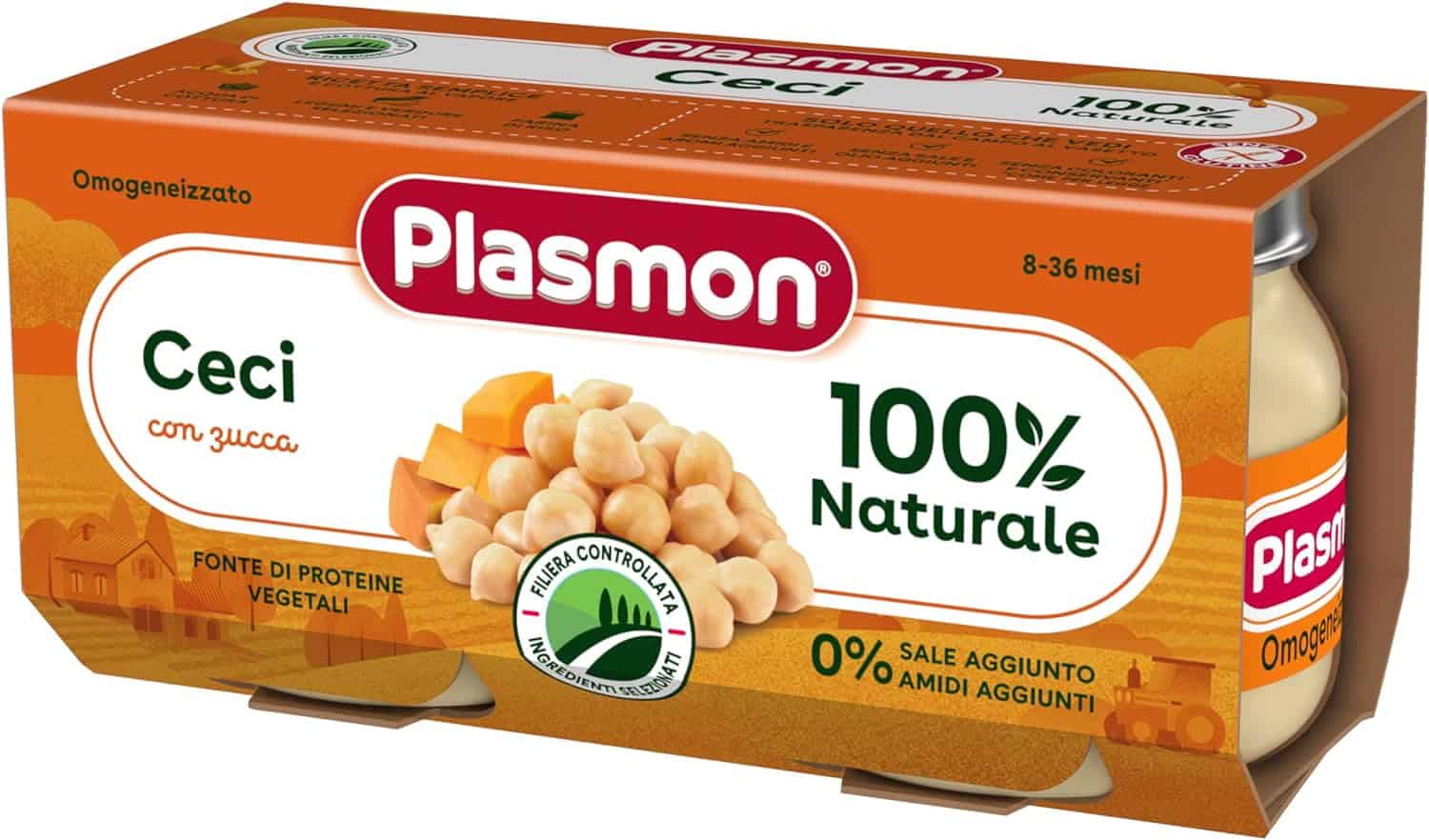 PLASMON OMOGENEIZZATO CECI & ZUCCA 2 X 80 GR - immagine 2